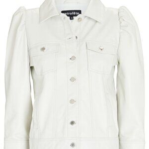 Retrofête Ada Cropped Leather Jacket XS